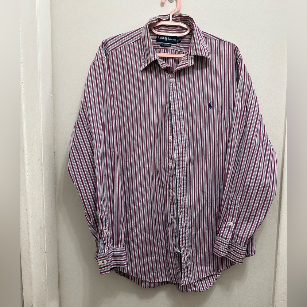 Ralph Lauren Mens Button Shirt Sz large 16 1/2 collar